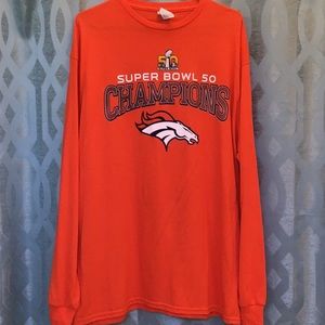 Denver Broncos men’s size XL long sleeve tee Shirt, Orange